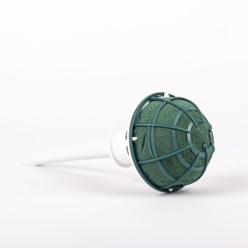 ®mosy wet floral foam bridal bouquet holder LAHANA with plastic handle, mesh, swivelling head, green, 9"/23cm, Ø3.3"/8.5cm