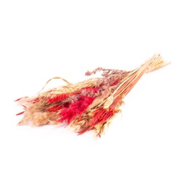 Dried bouquet DILIANE, red-natural, 20"/50cm, Ø6"/15cm