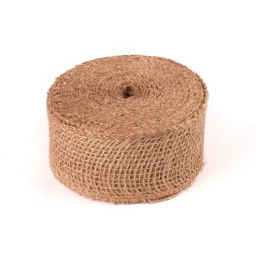 Burlap jute ribbon KALF, natural, 20m, 2"/5cm Burlap jute ribbon KALF, natural, 20m, 2"/5cm