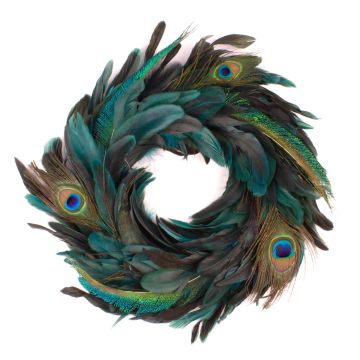 Natural decoration Wreath of peacock feathers NORDIAN, natural, Ø20"/50cm Natural decoration Wreath of peacock feathers NORDIAN, natural, Ø20"/50cm