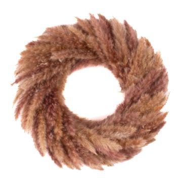 Dried wreath of pampas grass RUMENADA, beige-brown, Ø14"/35cm