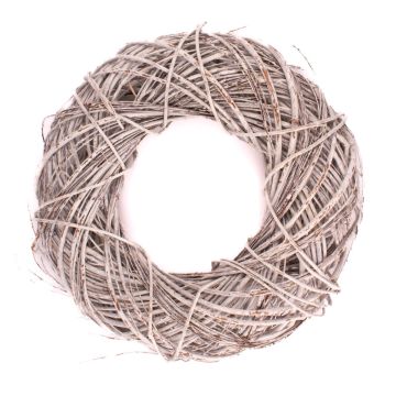 Natural decoration Wicker wreath JOZIAH, white, Ø14"/35cm Natural decoration Wicker wreath JOZIAH, white, Ø14"/35cm