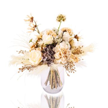 Artificial bouquet RAWENNA in a dry look, beige-white, 16"/40cm, Ø20"/50cm