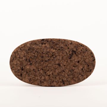 Oval agglomerated cork mat MANARA, dark, 11"x6"x0.7"/29x16x1,8cm