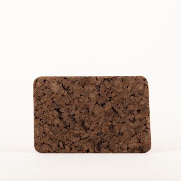 Rectangular agglomerated cork mat MANARA, dark, 11"x7"x0.7"/29x19x1,8cm