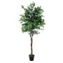 Plastic Ficus Benjamina JACOPO, natural stems, green, 7ft/210cm