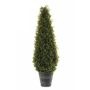 Artificial boxwood pyramid TOM in decorative pot, crossdoor, 5ft/165cm, Ø20"/50cm