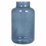Glass table vase SIARA, blue-clear, 10"/25cm, Ø6"/15cm