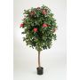 Fake Camellia tree RIKA, real stem, blooms, pink, 6ft/170cm
