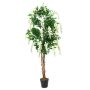 Artificial Wisteria LESLIE, real stems, blooms, white, 5ft/150cm