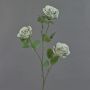 Fake rose spray GITTI, light green-grey, 31"/80cm, Ø4"/10cm
