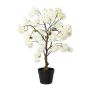 Artificial tree Japanese cherry blossom AMAMBAY in decorative pot, with flowers, artificial stem, white, 28"/70cm