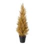 Artificial tree Cypress CURUTY in decorative pot, gold, 30"/75cm
