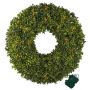 Decorative wreath Boxwood NIMTO, LEDs, battery box, crossdoor, Ø20"/50cm
