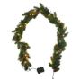 Decorative garland Spruce FLIK, cones, LEDs, battery box, green, 6ft/180cm