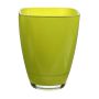 Flower vase YULE, glass, apple-green, 5.3"x5.3"x7"/13,5x13,5x17cm