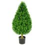 Artificial Boxwood cone TOM, crossdoor, natural trunk, 31"/80cm
