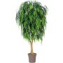 Artificial weeping willow MORINO, real stems, green, crossdoor, 6ft/175cm - Made in Italy