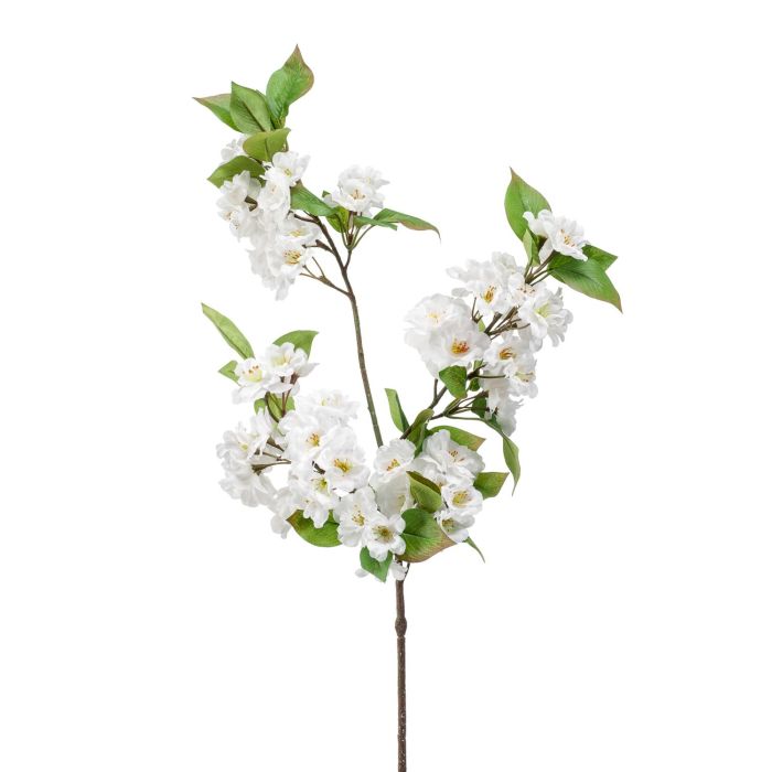 Artificial apple tree blossom branch KULLAT with flowers, white, 31"/80 cm
