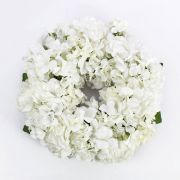 Artificial hydrangea wreath MEJA, cream-white, Ø14"/35cm