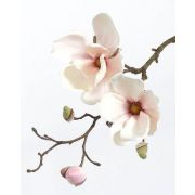 Artificial magnolia spray MALBINE, white-pink, 20"/50cm, Ø2.4"-4"/6-10cm