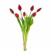 Artificial tulip bouquet LONA, red, 18"/45cm, Ø8"/20cm