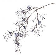 Artificial snowberries branch GESA with berries, blue, 3ft/100cm