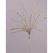 Artificial pine branch OLAV, frozen, silver, 18"/45cm