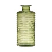 Glass bottle STUART with grooves, green-clear, 21,5cm, Ø9,5cm