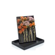 Bouquet of artificial flowers for tying yourself JADEA in gift box, orange-purple, 12"/30cm, Ø7.1"/18cm