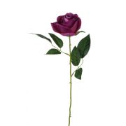 Silk rose SEENSA, dark purple, 22"/55cm, Ø 2.8"/7cm