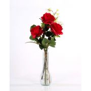 Artificial rose bouquet SIMONY with accessories, red, 18"/45cm, Ø8"/20cm
