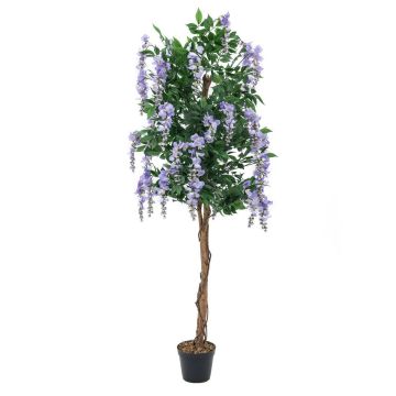 Artificial Wisteria LESLIE, real stems, blooms, purple, 6ft/180cm