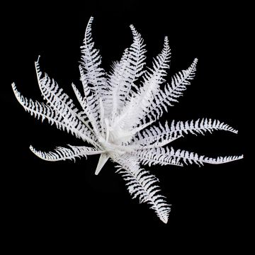 Plastic Royal fern VIANO, on spike, white, 20"/50cm, Ø 22"/55cm