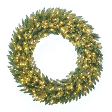 Artificial fir wreath AMARILLO, green, LEDs, Ø24"/60cm