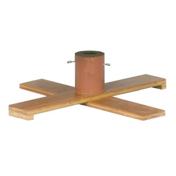 Wooden Christmas tree stand JORDI for artificial firs, dark brown, 7.5"/19cm, Ø29"/74cm