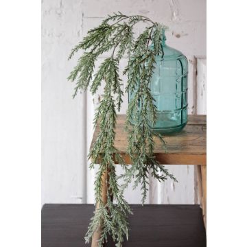 Artificial hanging plant Cedar RAKNARÖK, spike, glitter, frosted, green, 30"/75cm