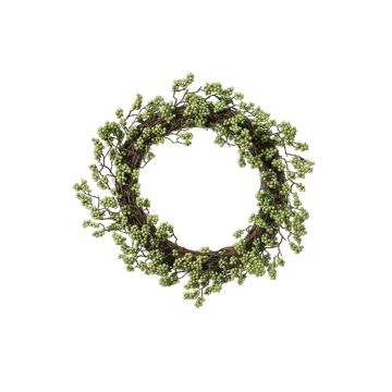 Artificial gaultheria wreath CALLAN, green, Ø 14"/35cm