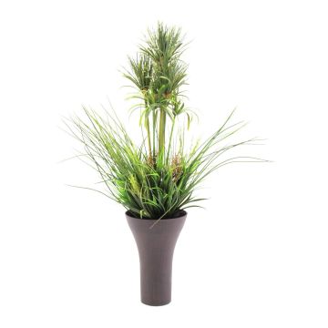 Silk cyperus papyrus grass OKPARA, in decorative pot, green, 3ft/90cm
