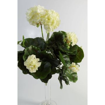 Artificial geranium MIA on spike, cream, 14"/35cm, Ø2.4"-3.5"/6-9cm