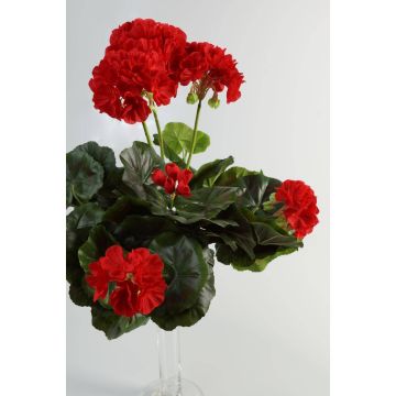 Artificial geranium MIA on spike, red, 14"/35cm, Ø2.4"-3.5"/6-9cm