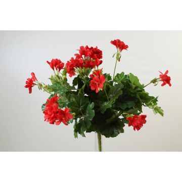 Artificial geranium MIA on spike, red, 16"/40cm, Ø2"-3.1"/5-8cm