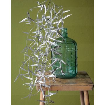 Artificial weeping willow branch DIMMI, glitter, silver, 3ft/100cm