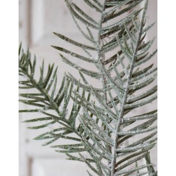 Artificial twig cypress ZOLTAN, glitter, frosted, green, 30"/75cm