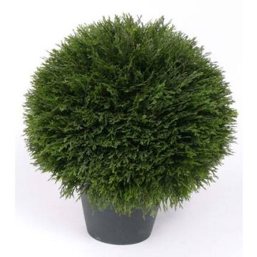 Artificial Cypress ball SIMONA, in planter, 18"/45cm, Ø 16"/40cm