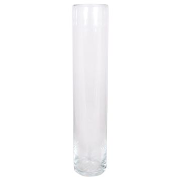 Large cylinder vase SANYA OCEAN, glass, clear, 20"/50cm, Ø4"/10cm