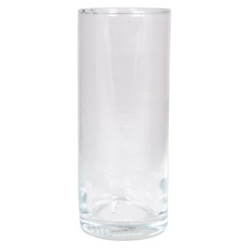 Cylindrical flower vase SANYA OCEAN, glass, clear, 8"/20cm, Ø3.3"/8,5cm