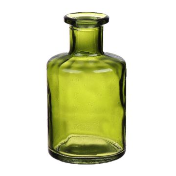 Glass vase BARTOLOMEA, olive green-clear, 4.6"/11,8cm, Ø2.7"/6,8cm
