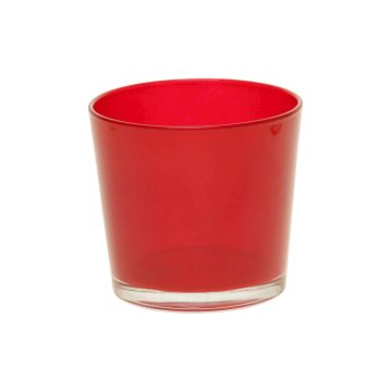 XXL Tealight holder ALENA, glass, wine red, 3.5"/9cm, Ø4"/10cm