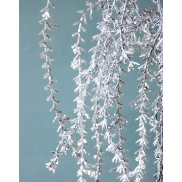 Artificial Rhipsalis branch HASAN, glitter, silver, 4ft/120cm